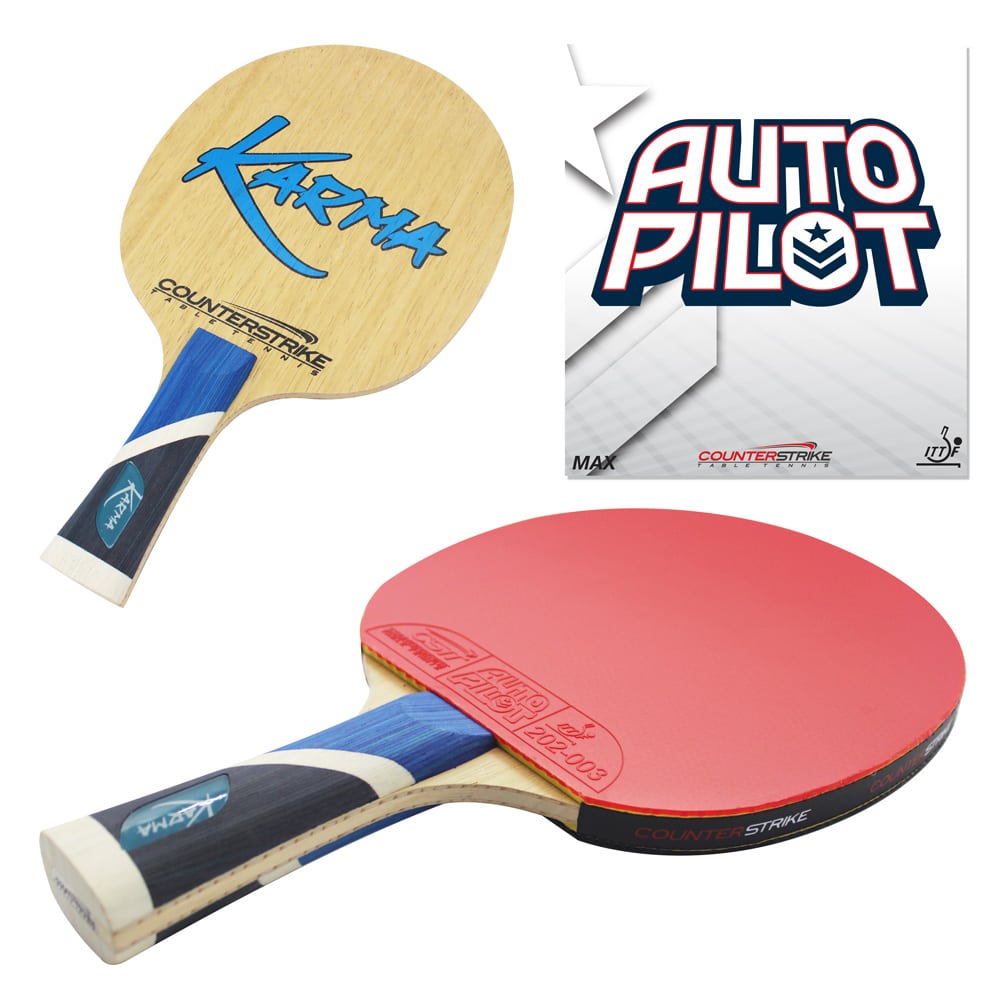 Karma Paddle (Auto Pilot Rubber) | Pre-Assembled Paddles | Pre-Made Paddles | Table Tennis Paddles | Ping Pong Paddles | CounterStrike Table Tennis | Composite