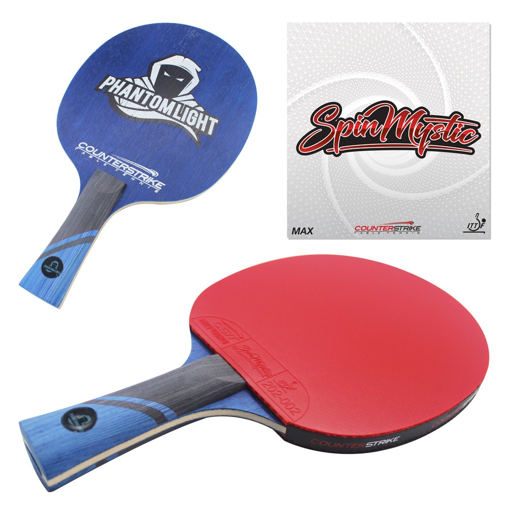 Phantom Light Paddle (Spin Mystic Rubber) | Pre-Assembled Paddles | Pre-Made Paddles | Table Tennis Paddles | Ping Pong Paddles | CounterStrike Table Tennis | Composite
