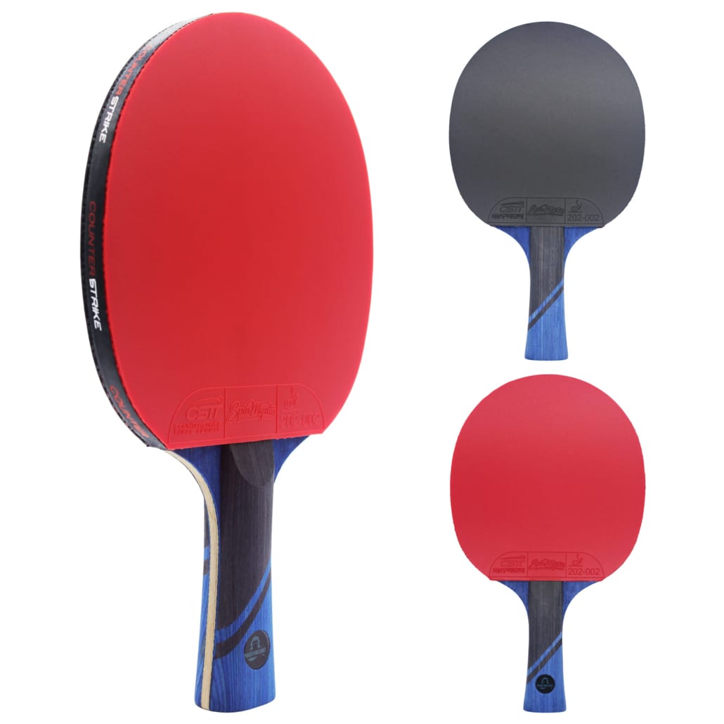 Phantom Light Paddle (Spin Mystic Rubber) | Pre-Assembled Paddles | Pre-Made Paddles | Table Tennis Paddles | Ping Pong Paddles | CounterStrike Table Tennis | Vertical Side and Back and Front