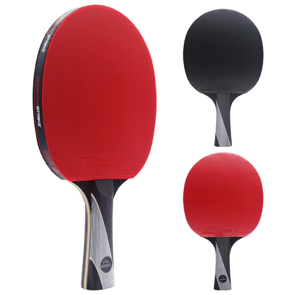 Rally Bandit Paddle (Spin Mystic Rubber) | Pre-Assembled Paddles | Pre-Made Paddles | Table Tennis Paddles | Ping Pong Paddles | CounterStrike Table Tennis | Side Vertical and Back and Front