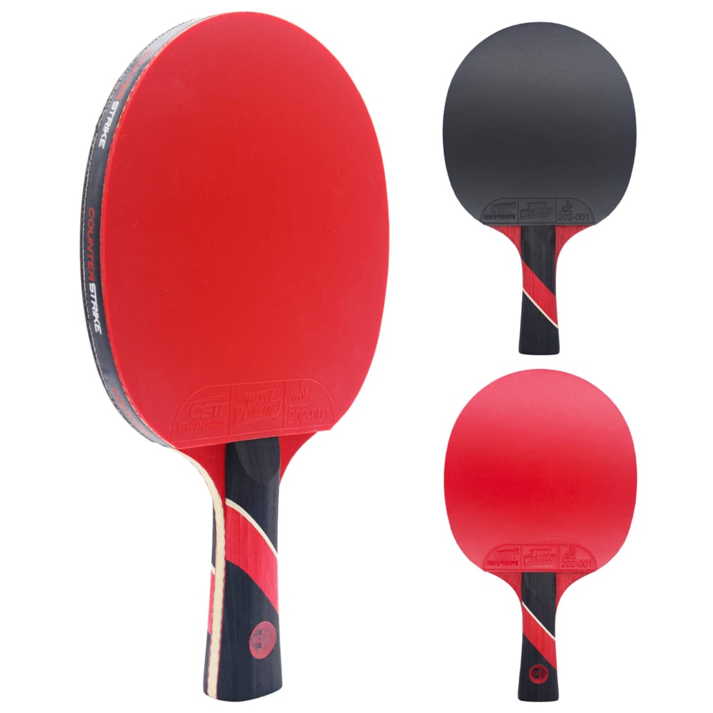 Red Widow Paddle (Dark Velocity Rubber) | Pre-Assembled Paddles | Pre-Made Paddles | Table Tennis Paddles | Ping Pong Paddles | CounterStrike Table Tennis | Vertical Side and Back and Front