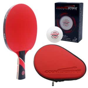 Red Widow Paddle BUNDLE with Red Hard Case and 6 Balls | Pre-Assembled Paddles | Pre-Made Paddles | Table Tennis Paddles | Ping Pong Paddles | CounterStrike Table Tennis | Vertical Side Angled