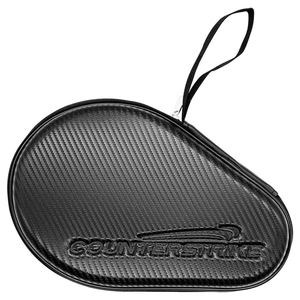 Table Tennis Paddle Hard Case | Ping Pong Paddle Hard Case | Water Resistant | Black Matte Fiber | Top Angle View