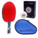 Karma Paddle BUNDLE with Blue Matte Fiber Hard Case and 6 Balls | Pre-Assembled Paddles | Pre-Made Paddles | Table Tennis Paddles | Ping Pong Paddles | CounterStrike Table Tennis | Vertical Side Angled
